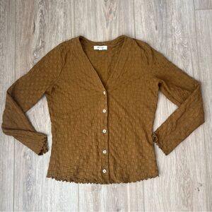 Madewell Women's Checkerboard Cotton Jacquard V-Neck Cardigan size XS